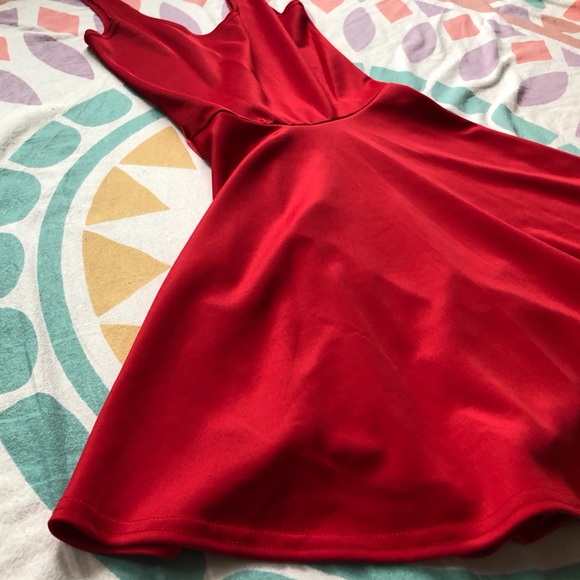 Boohoo Skater Dress Red - Picture 4 of 7